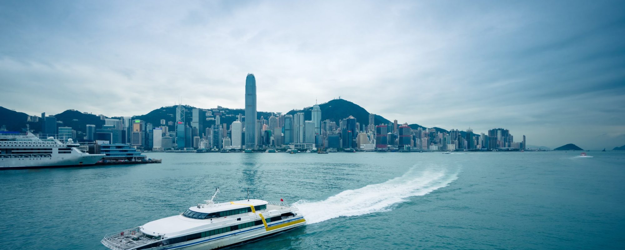 victoria harbor of Hong Kong,China.